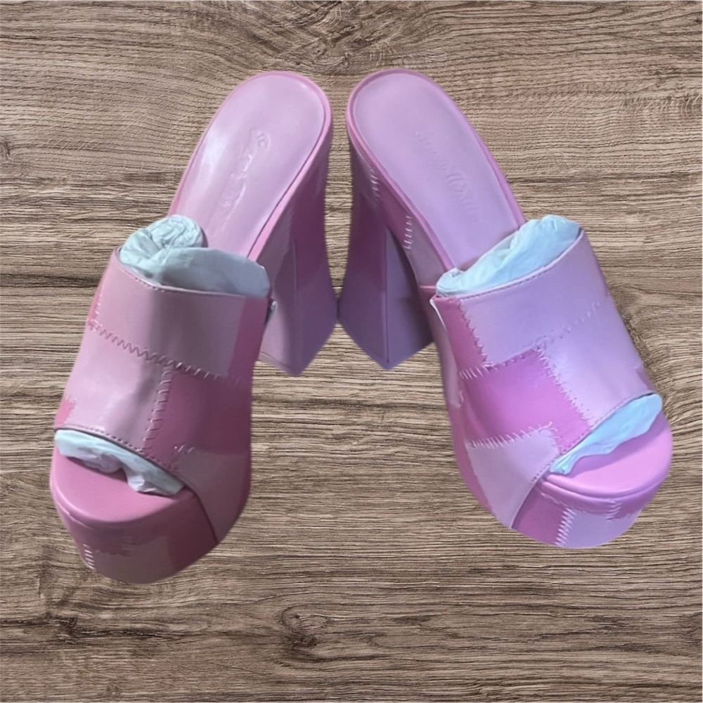‼️NWT‼️Dolls Kill X Sugar Thrillz Pink Platform Mules Size 8 - Picture 3 of 7
